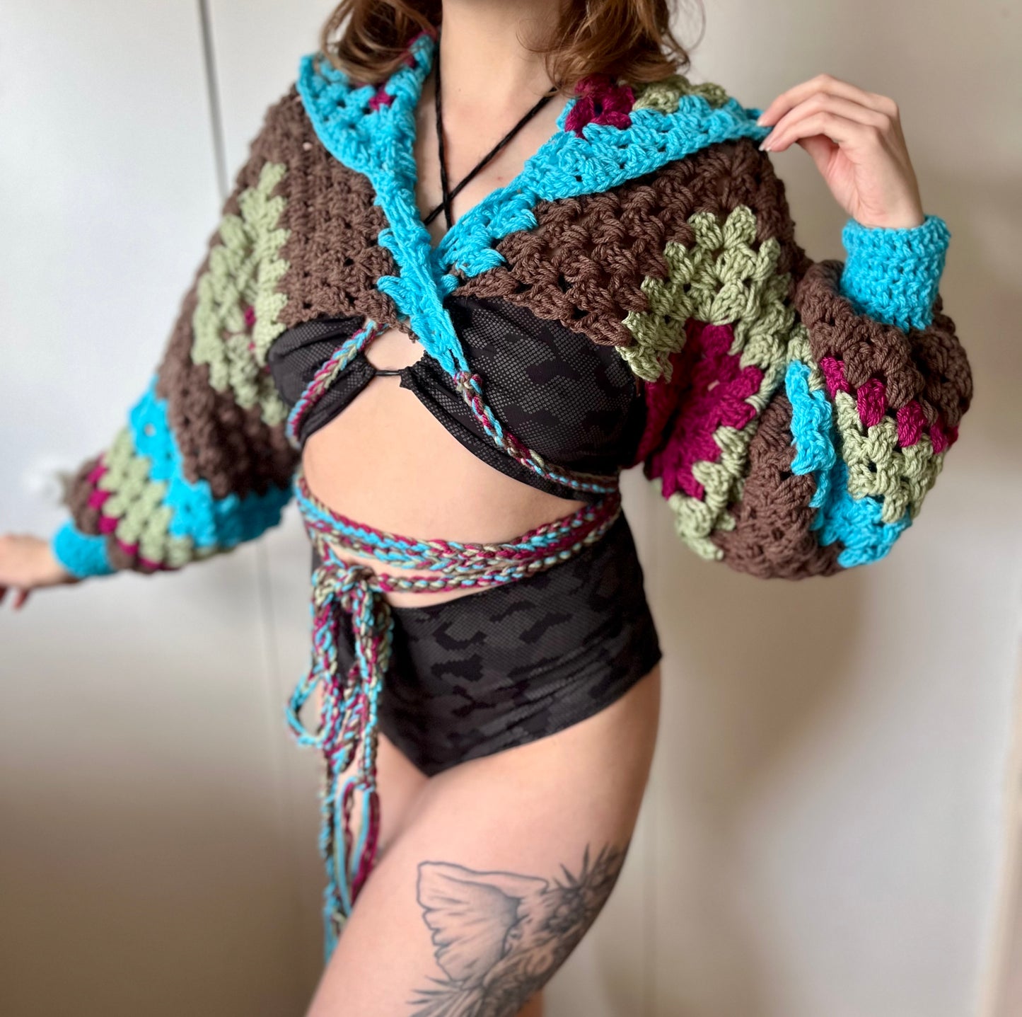 Crochet Hooded Bolero XS-M