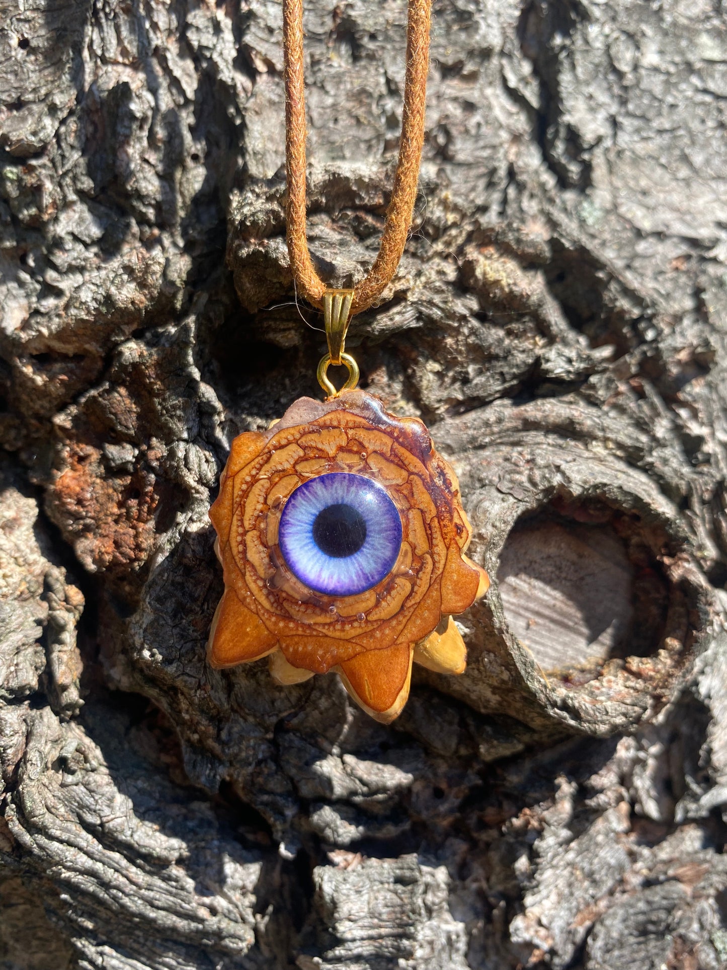 Mini Purple Smoke Pinecone Pendant