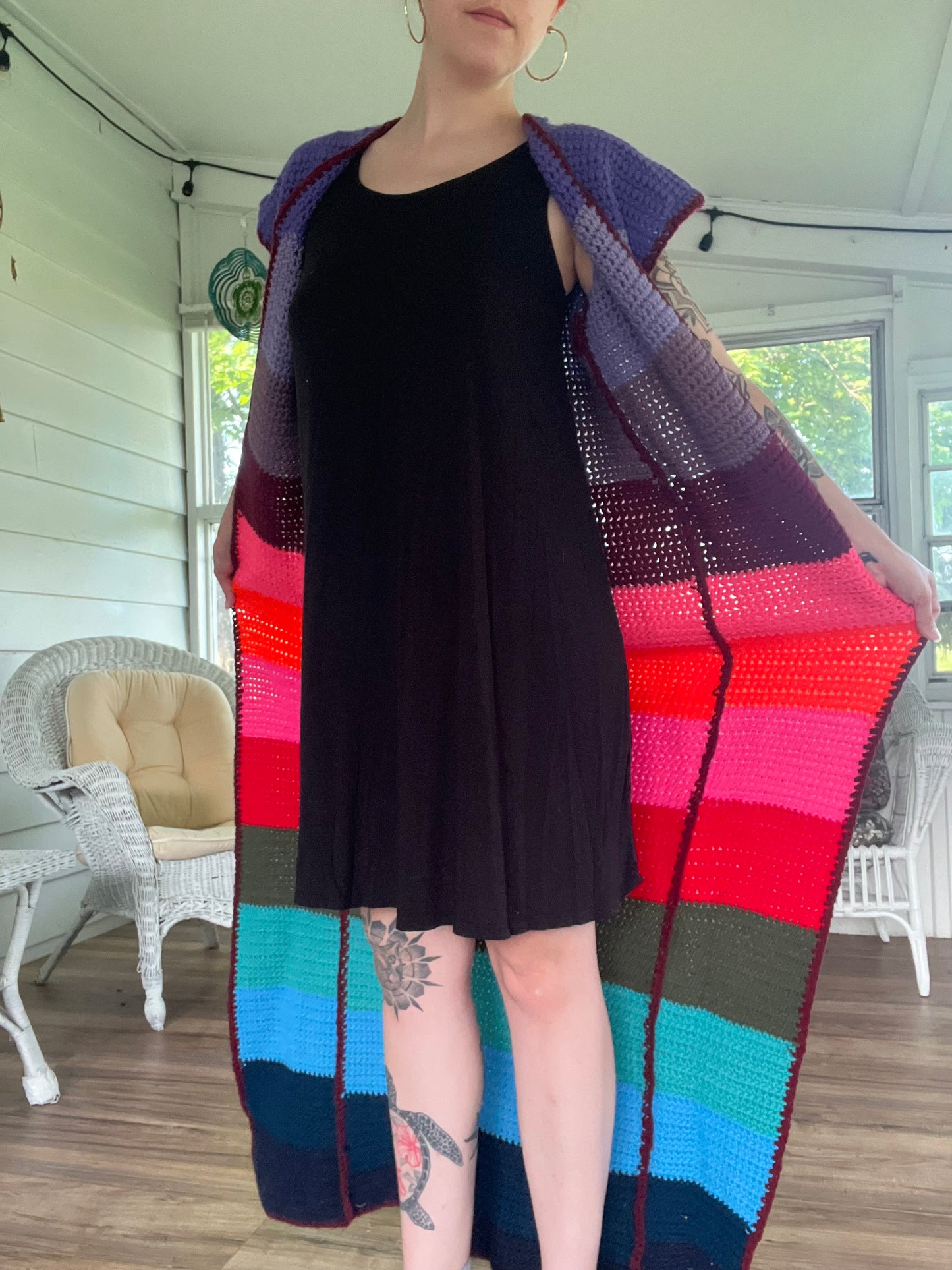 Garden Goddess Long Duster Vest XS/S/M