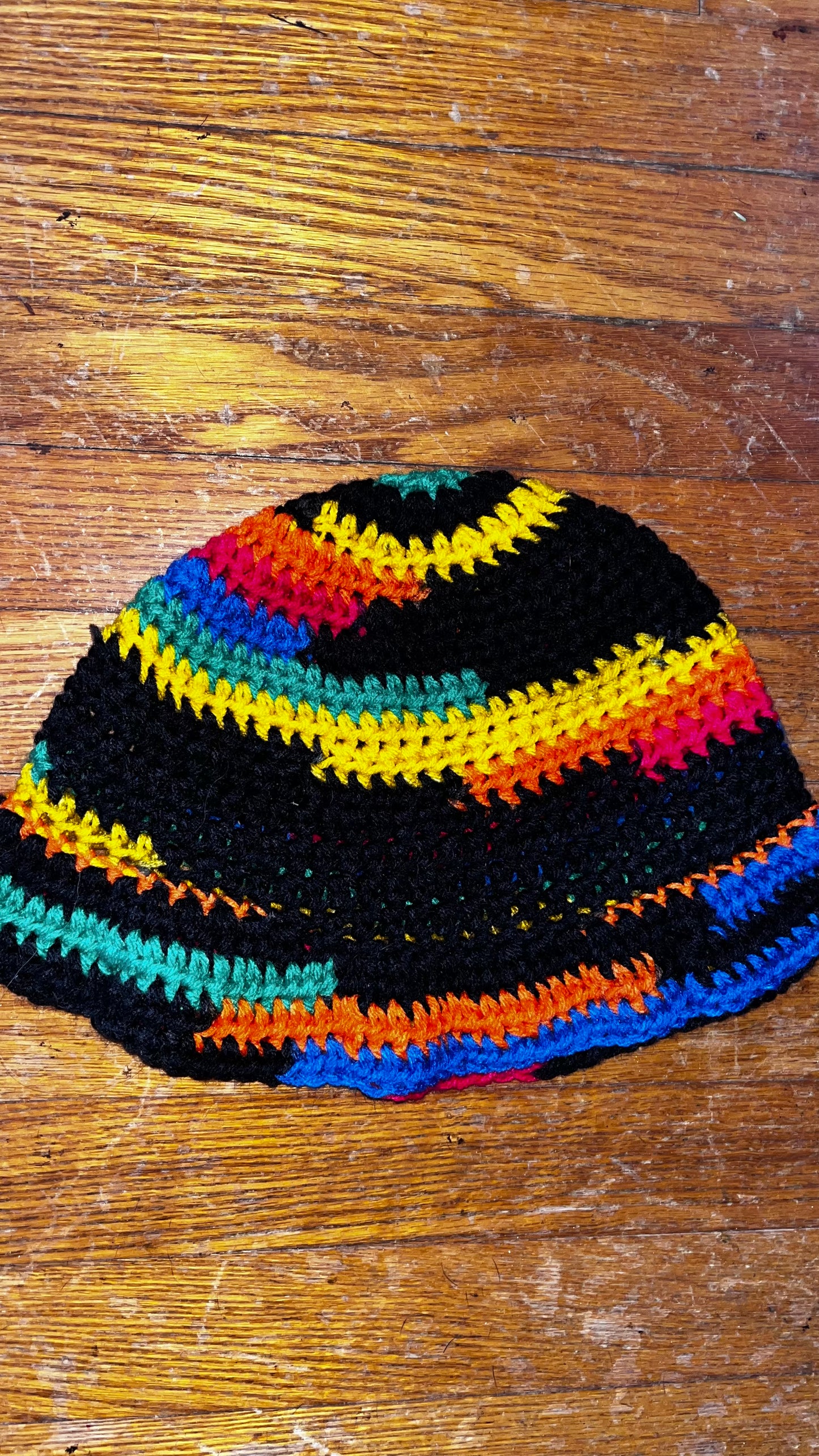 Crochet Rainbow Bucket Hat One Size