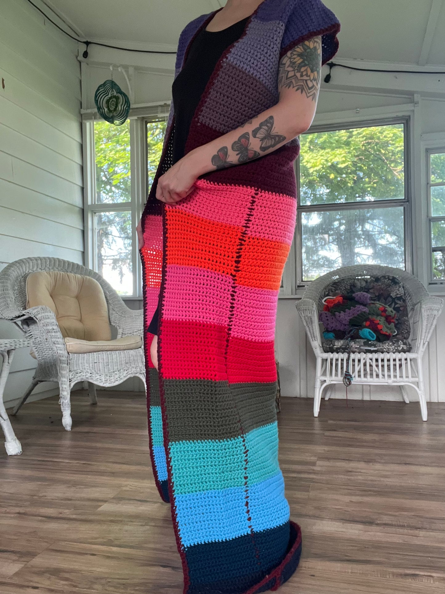 Garden Goddess Long Duster Vest XS/S/M
