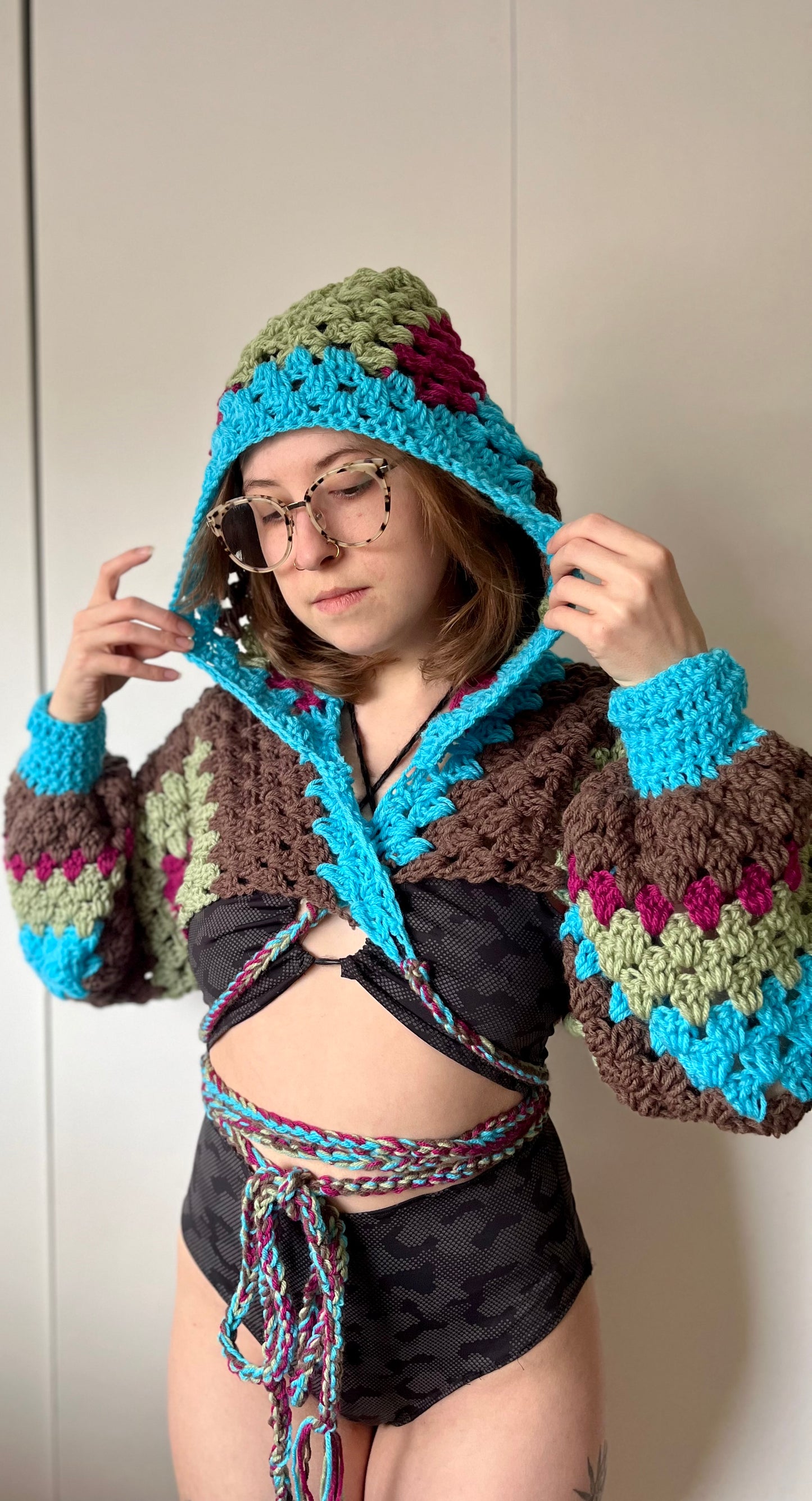 Crochet Hooded Bolero XS-M