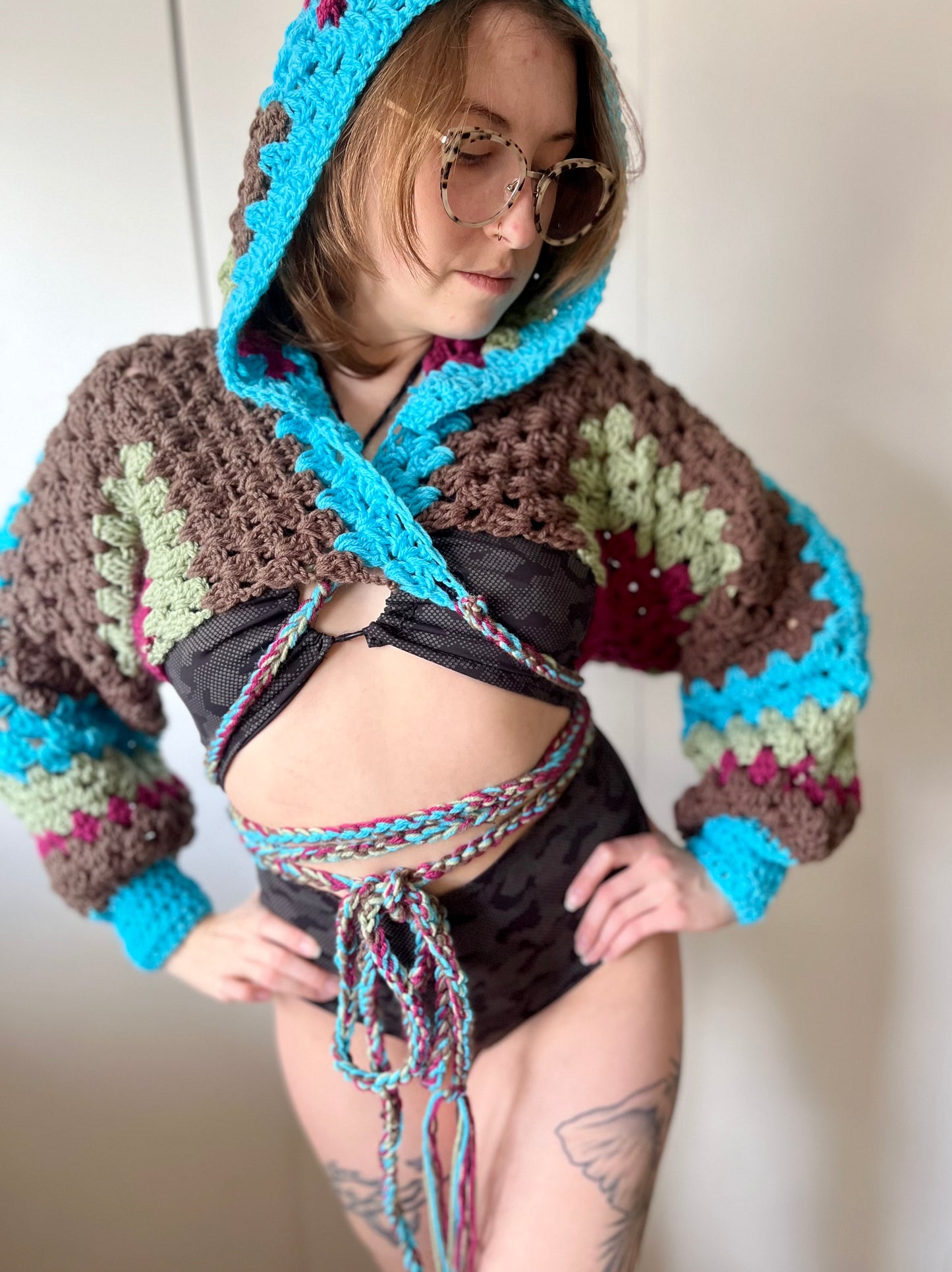 Crochet Hooded Bolero XS-M