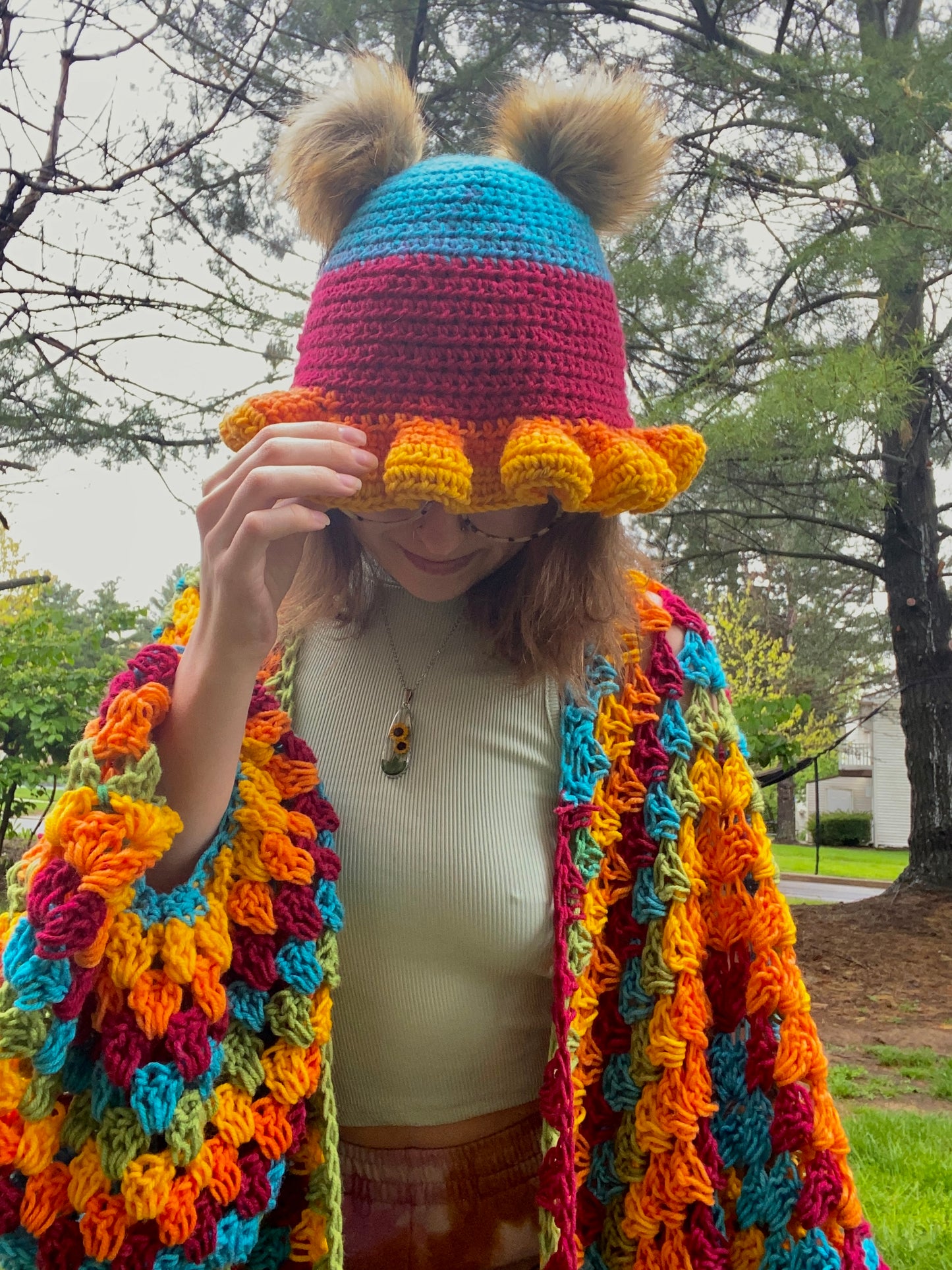 Rainbow Brain Aikido Cap and Cardi Set