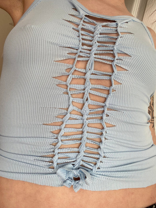 XS-M Light Blue Fairy Fae Braided Shirt