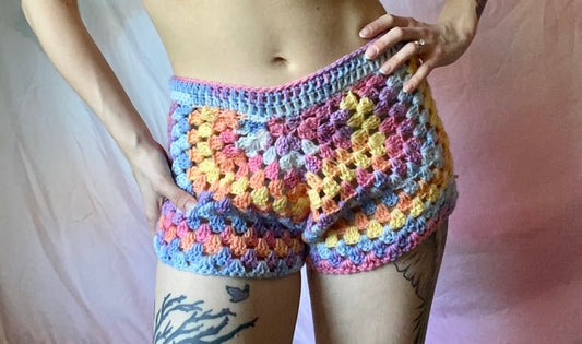 Granny Square Crochet Shorts