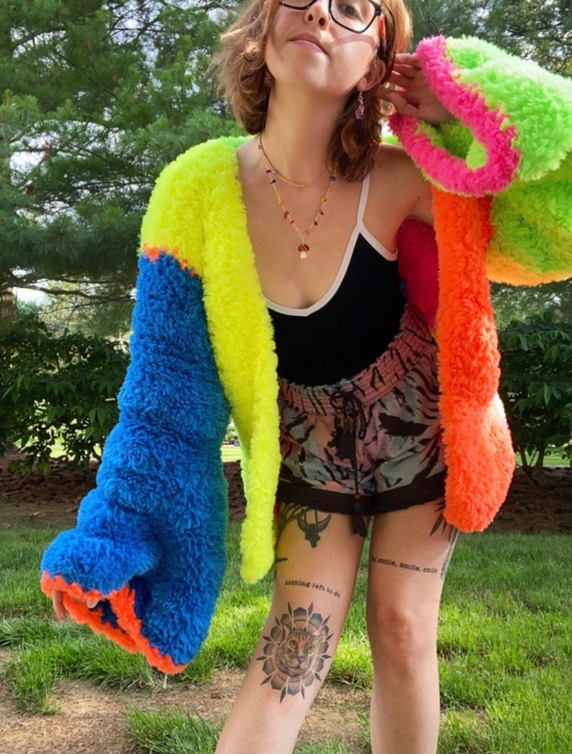 All Over Boujee Faux Fur Cardigan