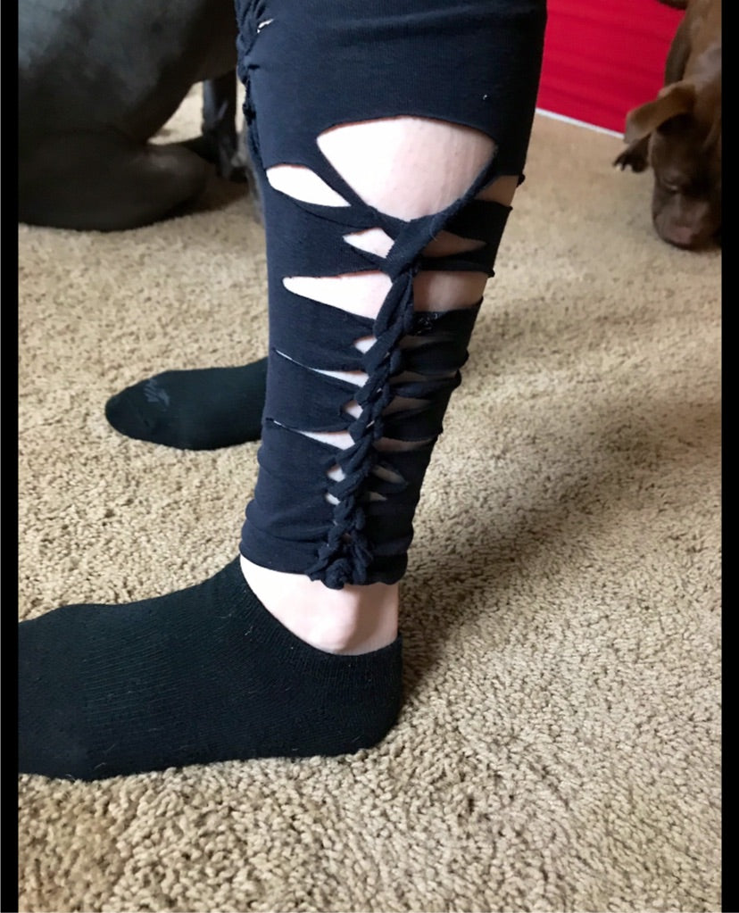 All Over Slit Weave Leggings