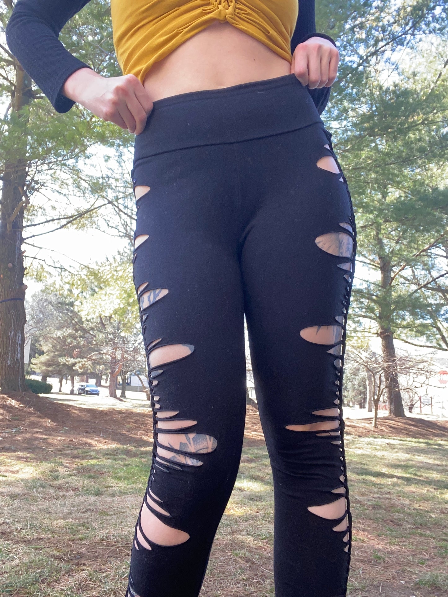 Slit Weave Leggings