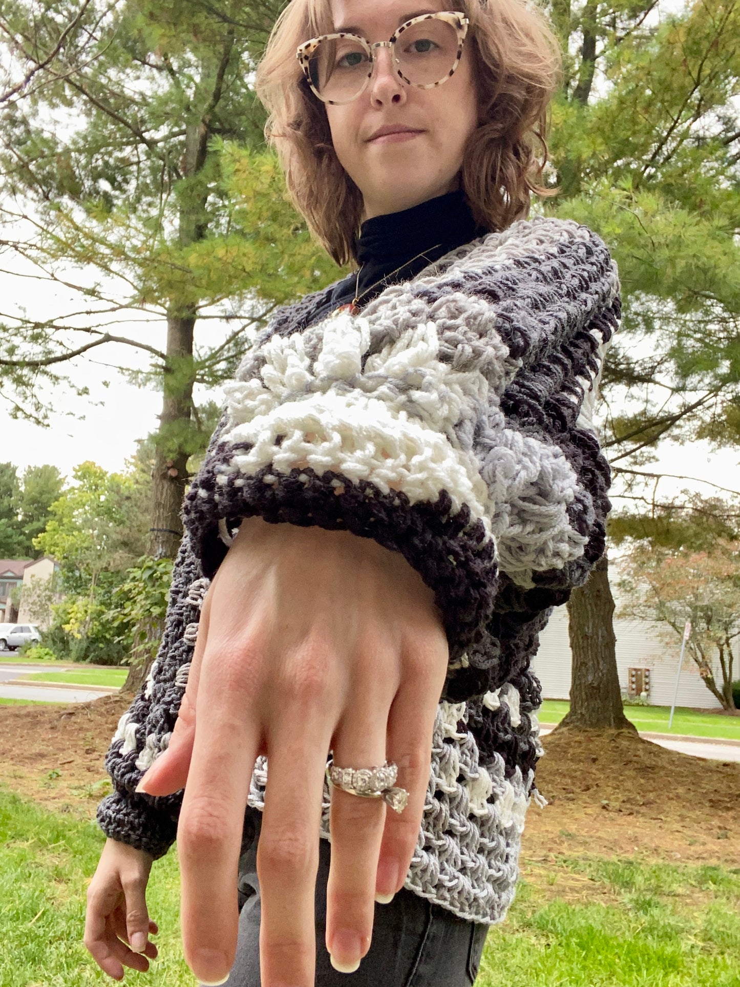 Black and White Casual Cardi