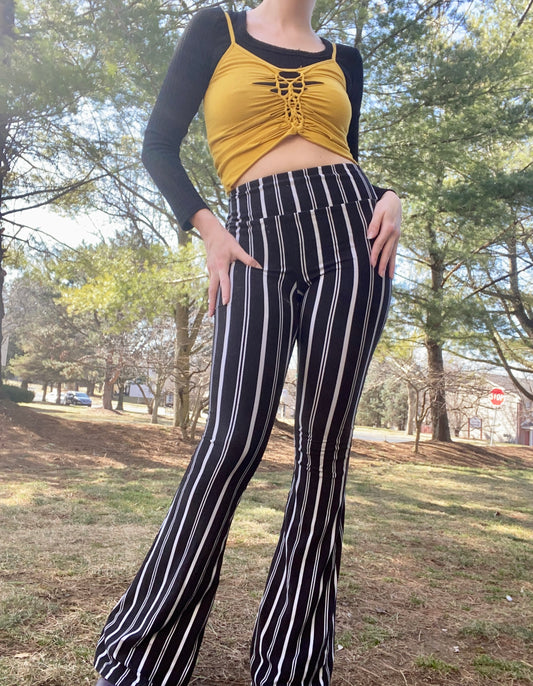 Pinstripe Slit Weave Bellbottoms size SMALL/MEDIUM