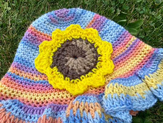 READY TO SHIP SunnyDazeee Trippy Sunflower Bucket Hat