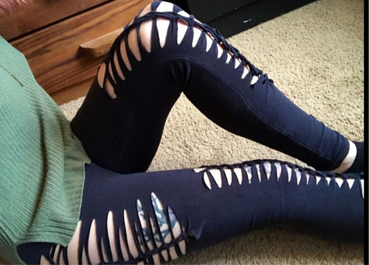 All Over Slit Weave Leggings