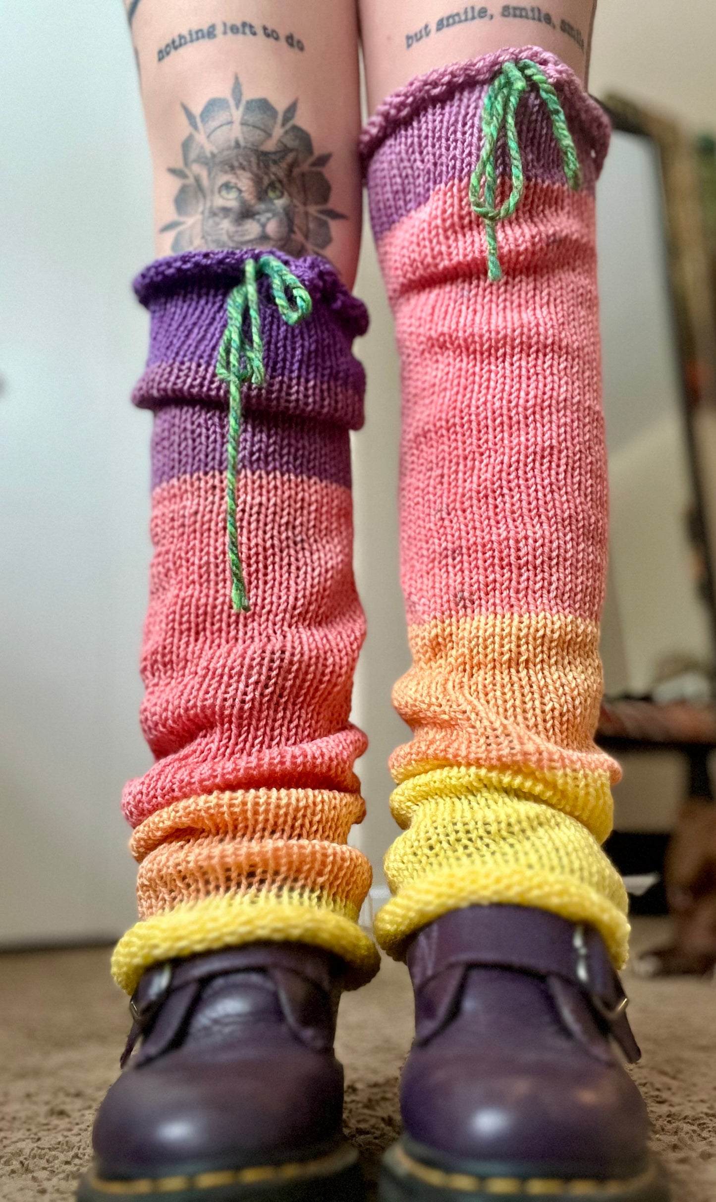 Sunset Sherbet Knit Leg Warmers