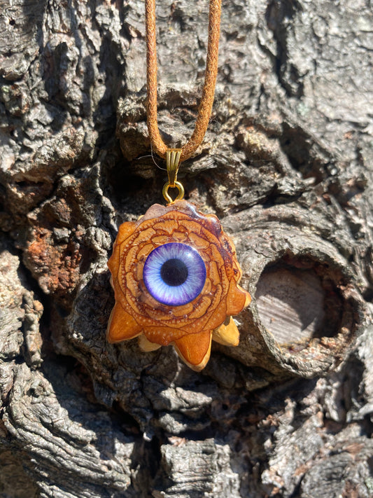 Mini Purple Smoke Pinecone Pendant