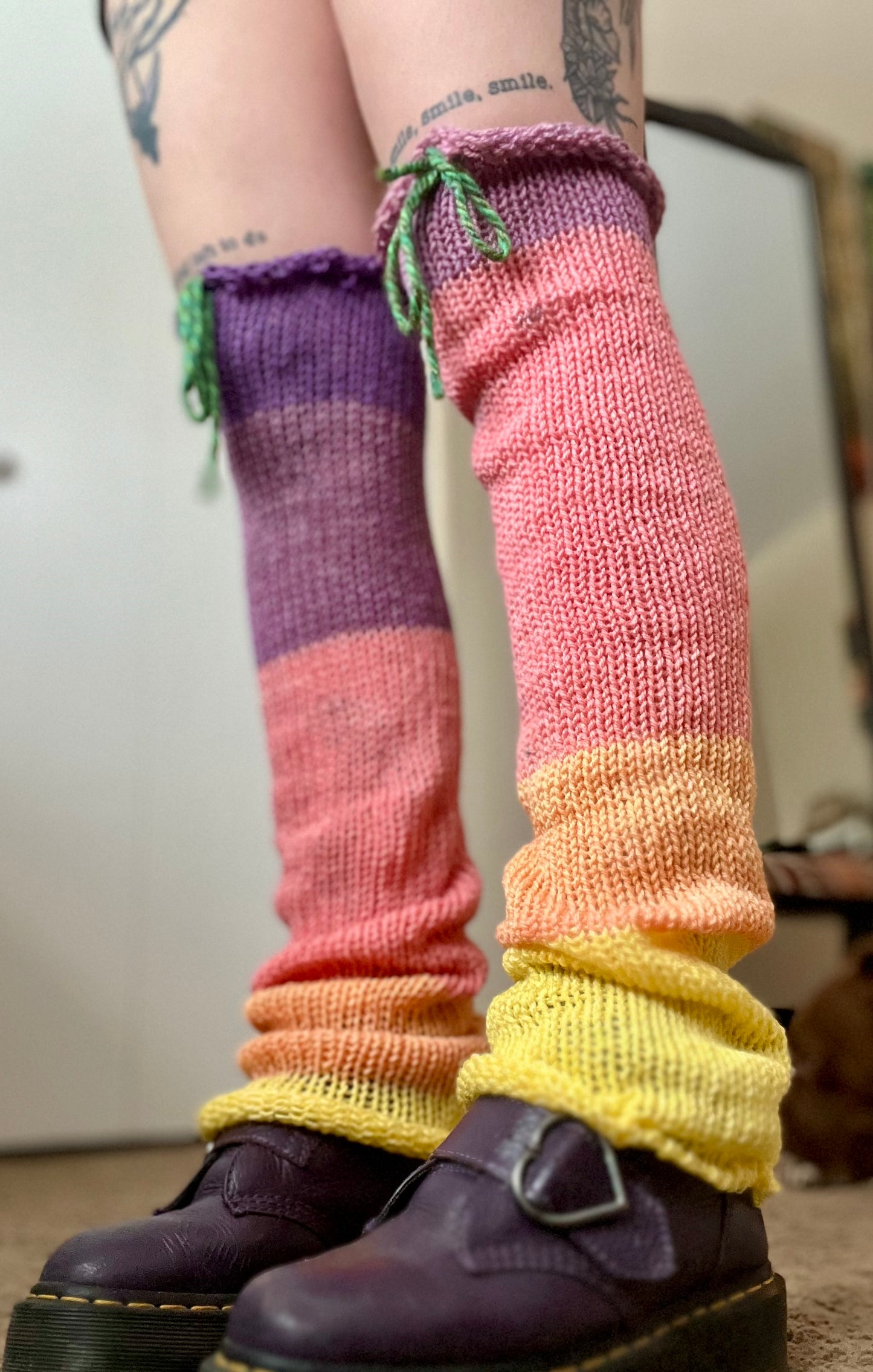 Sunset Sherbet Knit Leg Warmers