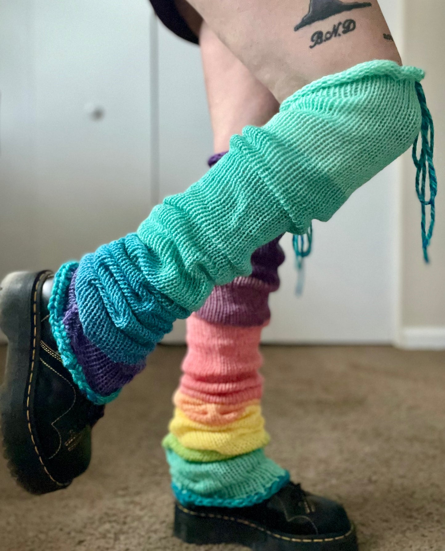 Sherbet Crochet Knit Hybrid Legwarmers