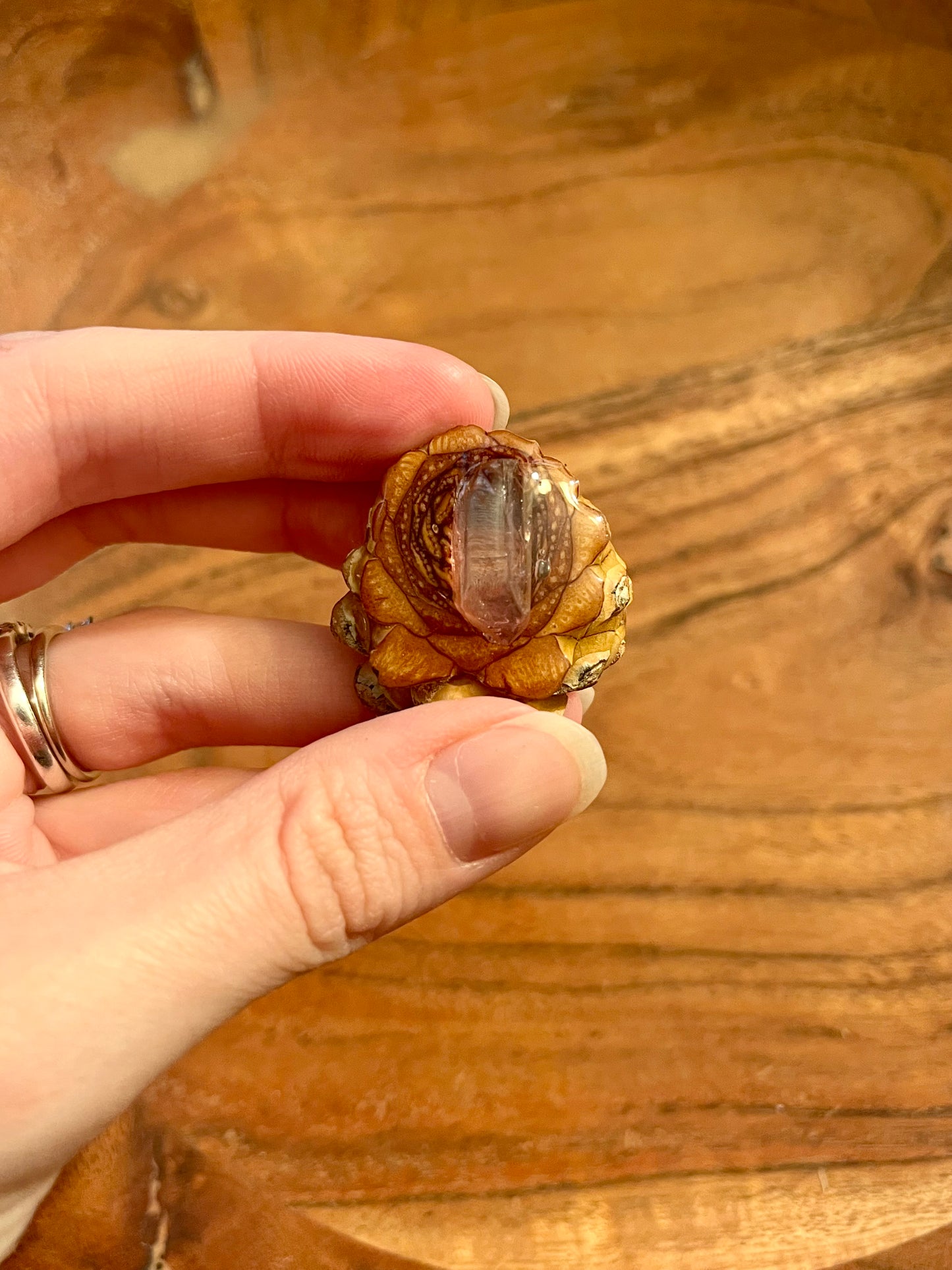 Small Pink Amethyst Pinecone Pendant