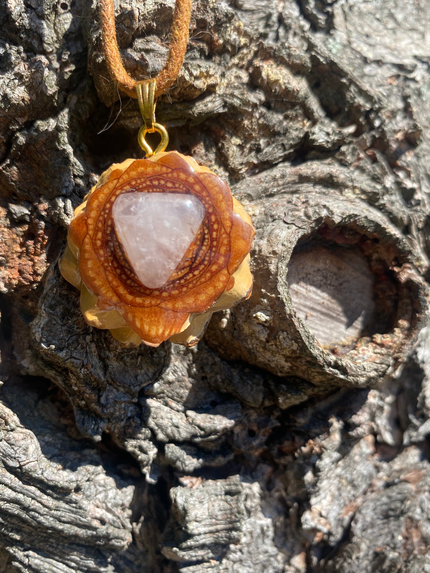 Mini Selenite Crystal Pinecone Pendant