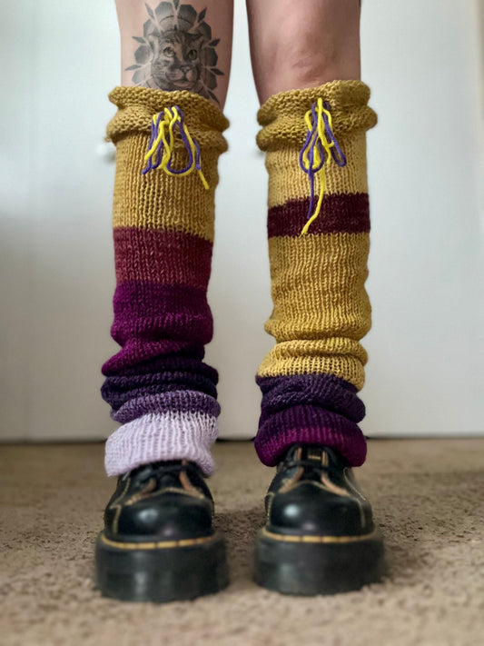 Plum Fairy Knit Crochet Legwarmers