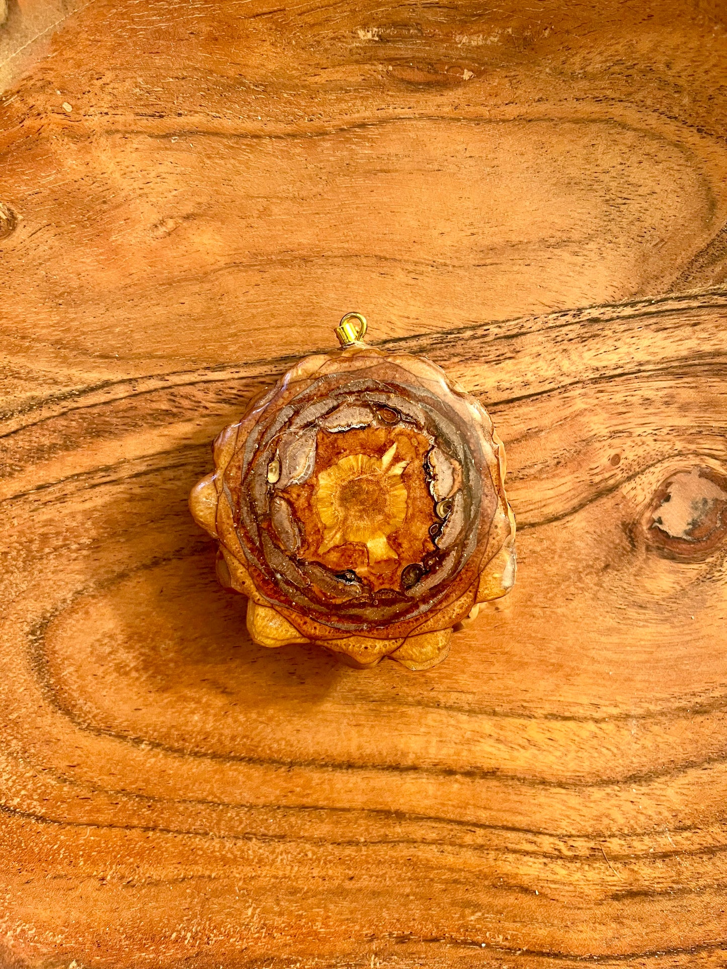 Large Heart Citrine Pinecone Pendant