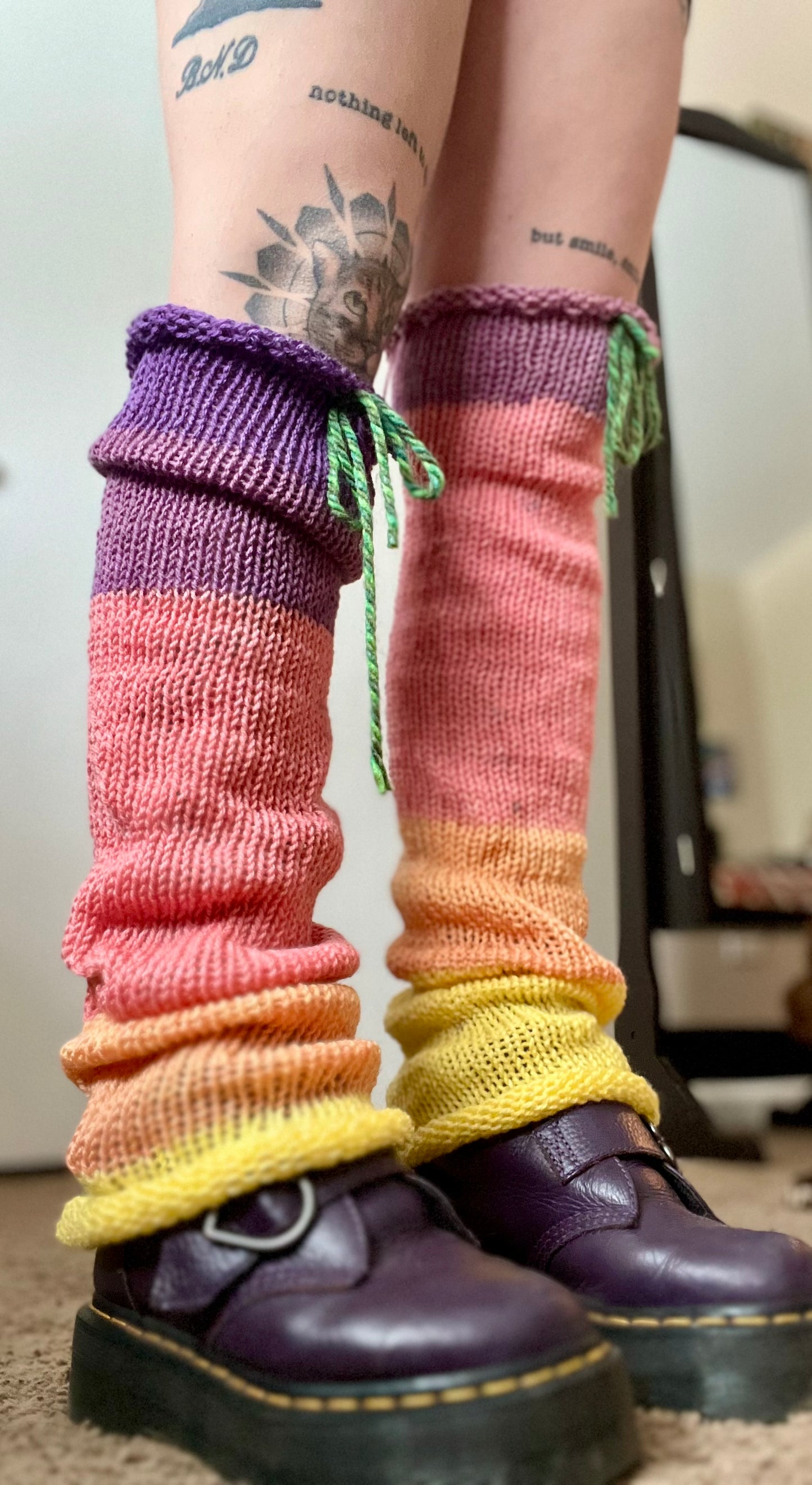 Sunset Sherbet Knit Leg Warmers