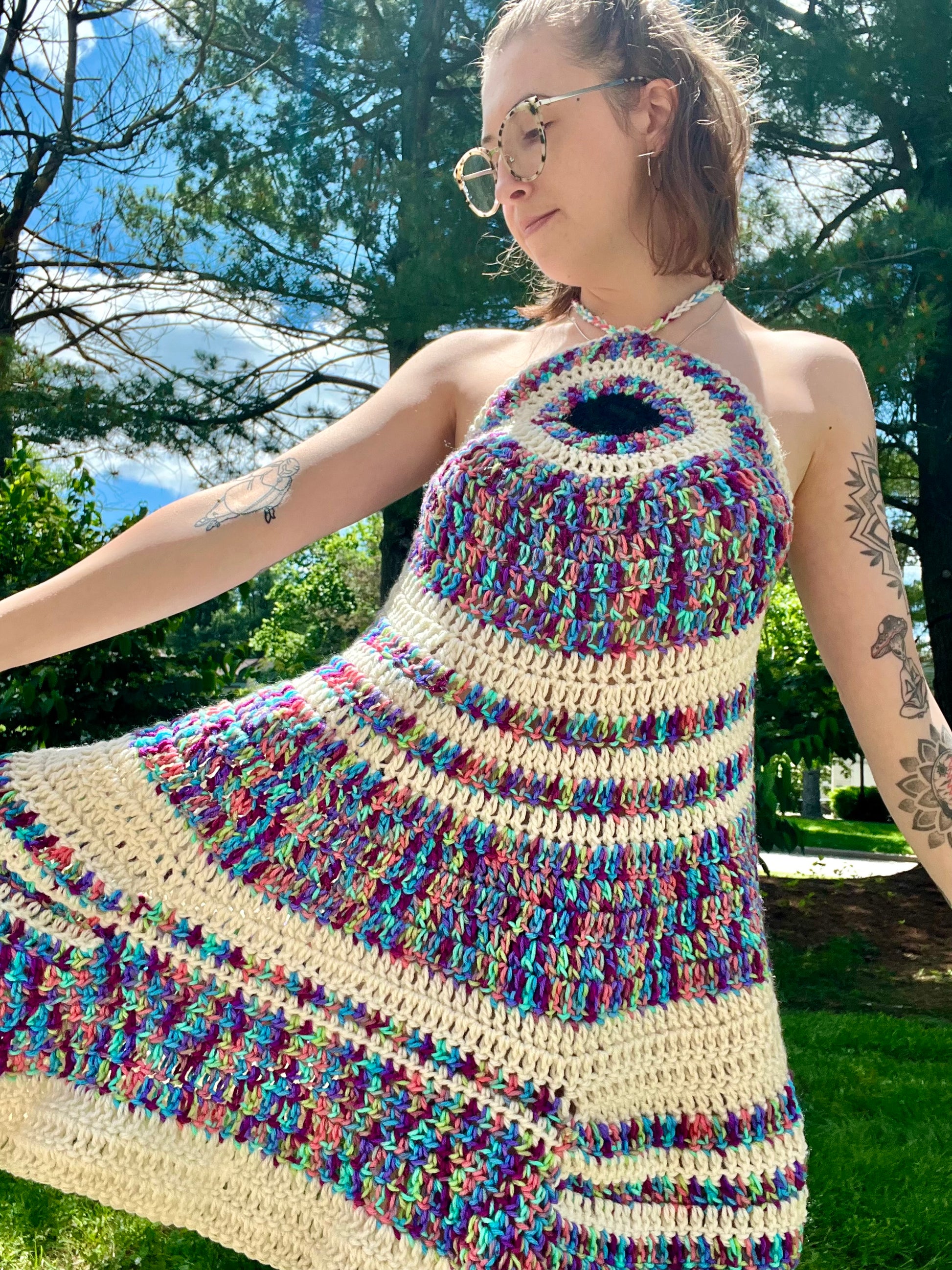 Third Eye Crochet Sundress XS/S/M Sunny Daze With Sam Third Eye Crochet Sundress XS/S/M Sunny Daze With Sam