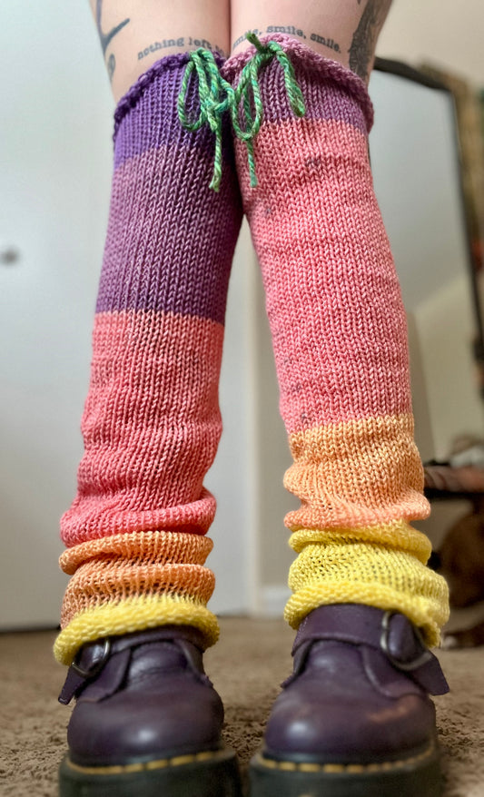 Sunset Sherbet Knit Leg Warmers