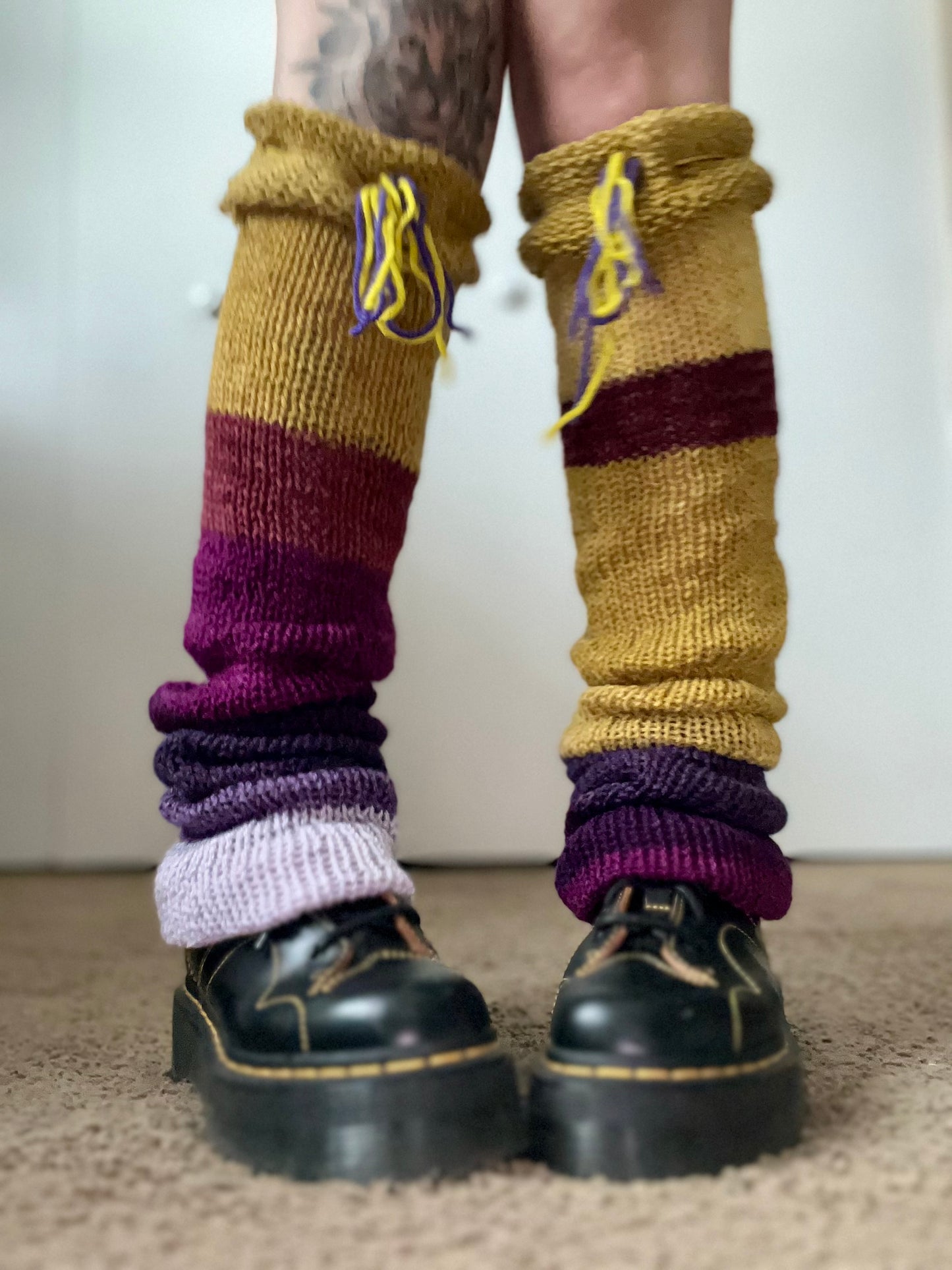 Plum Fairy Knit Crochet Legwarmers