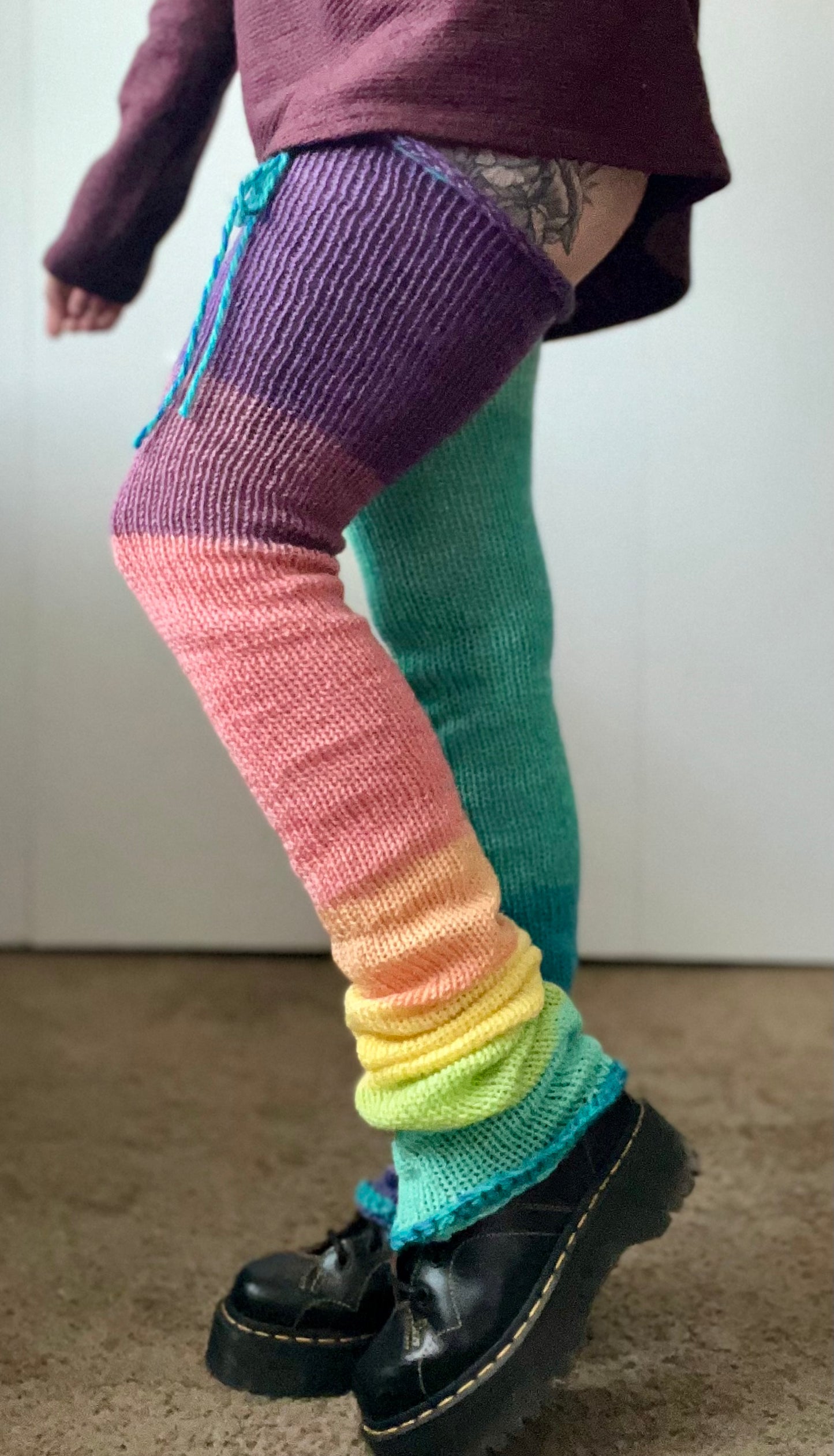 Sherbet Crochet Knit Hybrid Legwarmers