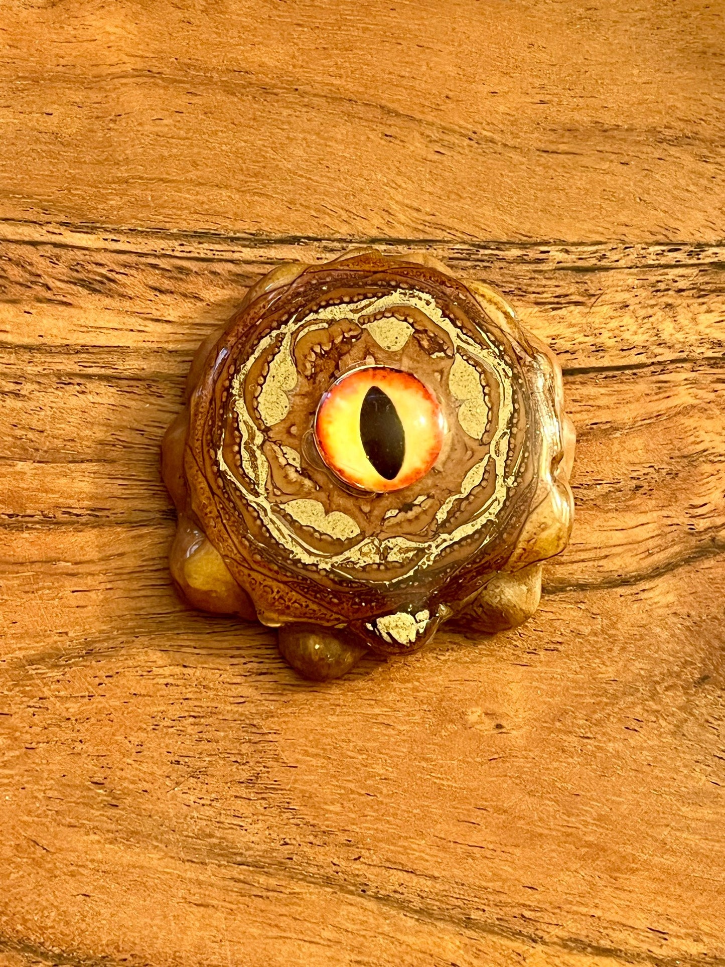 Large Orange Eyeball Pinecone Pendant