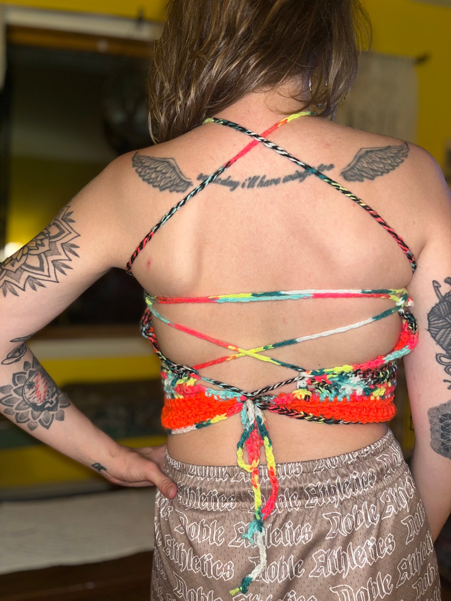 Neon Stripe Halter Top XS-XL