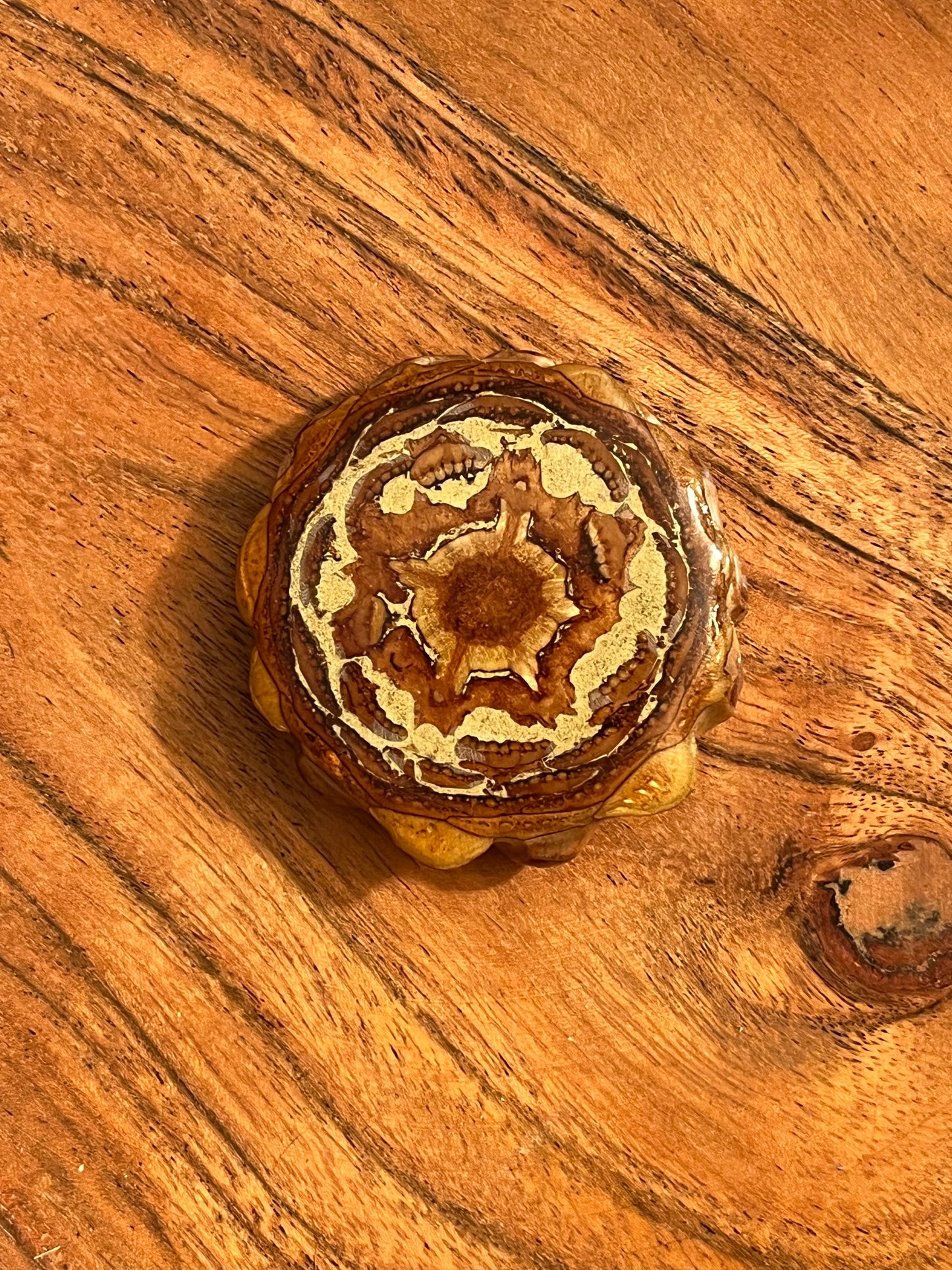 Large Solar Heart Pinecone Pendant