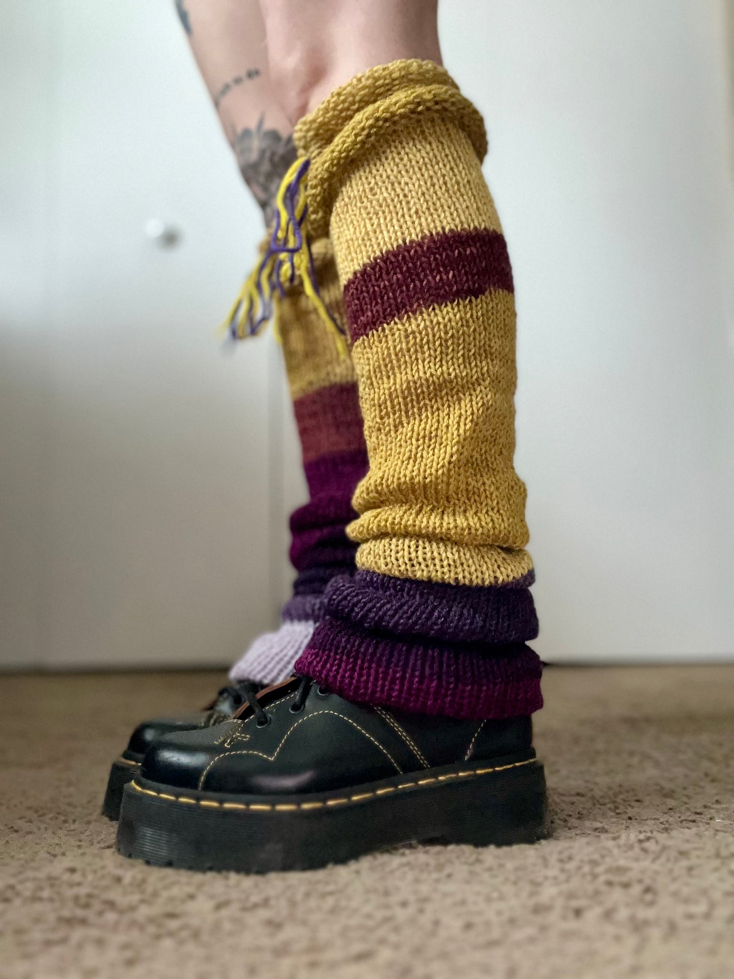 Plum Fairy Knit Crochet Legwarmers