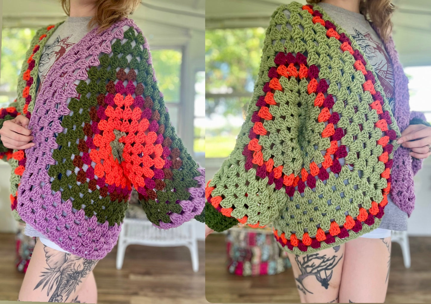 Scrap Yarn Campfire Cardigan XS-L