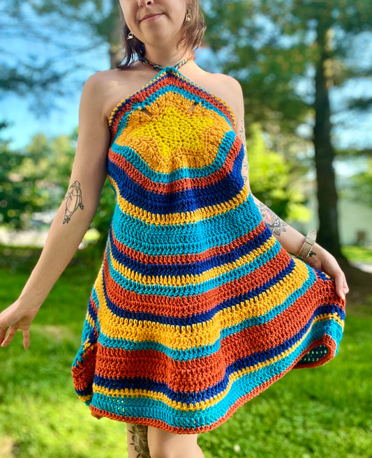 Sun Goddess Crochet Sundress XS/S/M/L