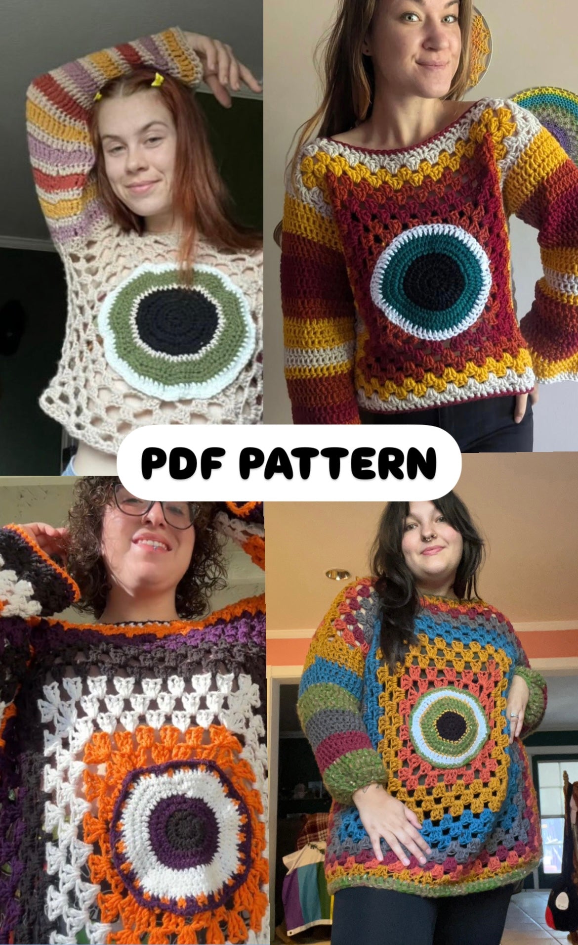 Scrap Eye Sweater PDF Pattern