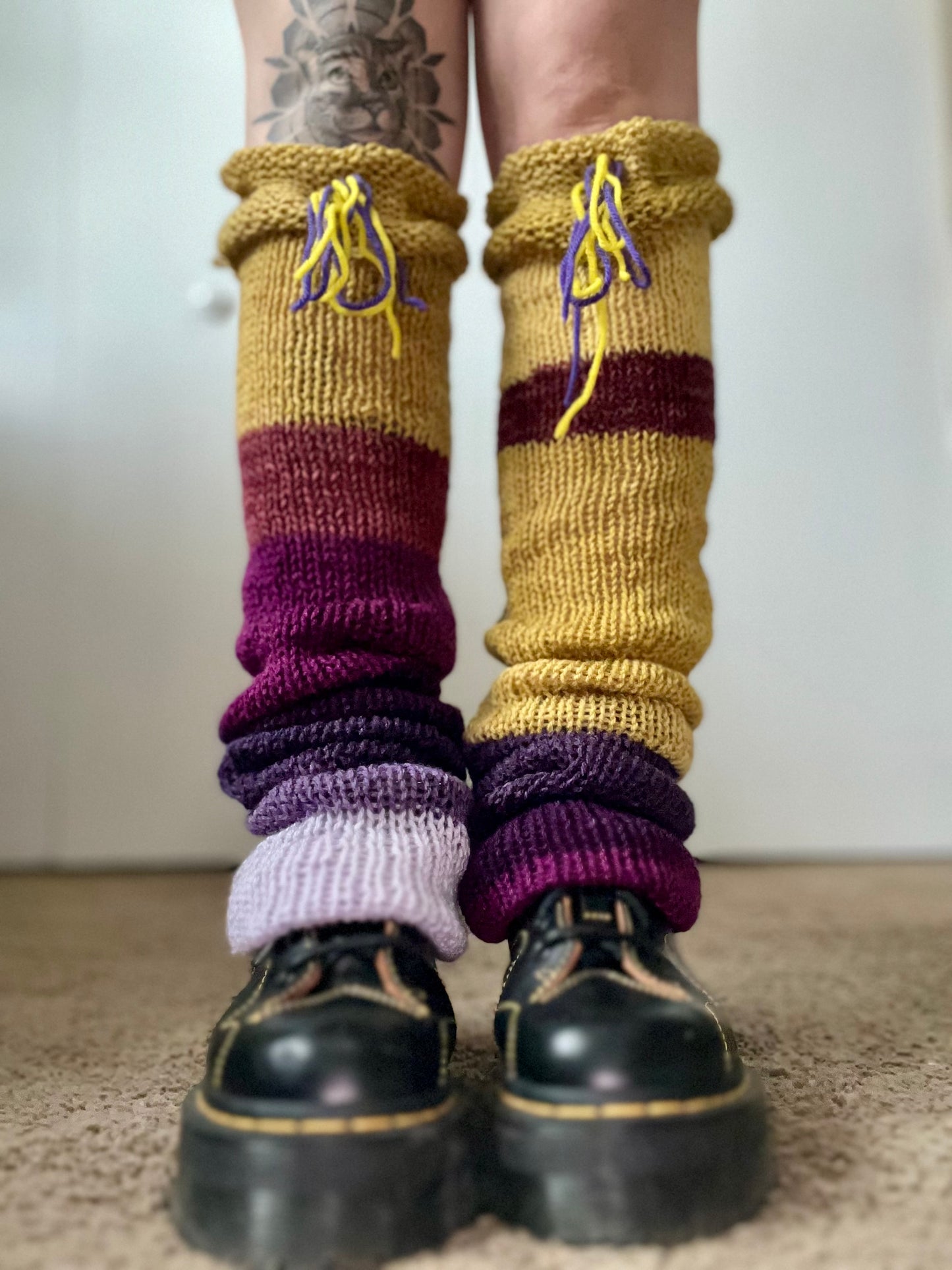 Plum Fairy Knit Crochet Legwarmers