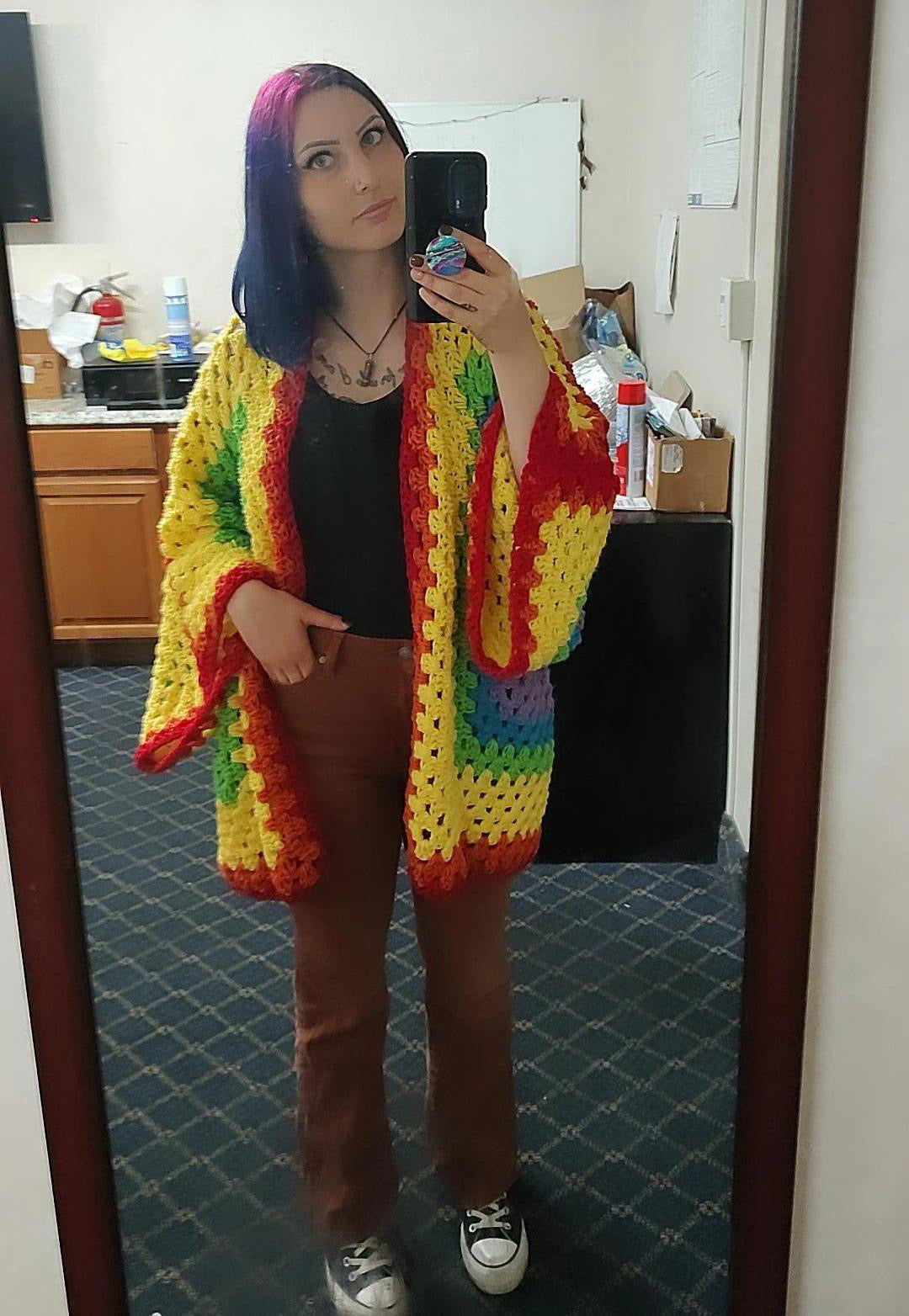 Rainbow pRiDe Scrap Yarn Cardigan