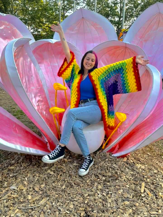 Rainbow pRiDe Scrap Yarn Cardigan