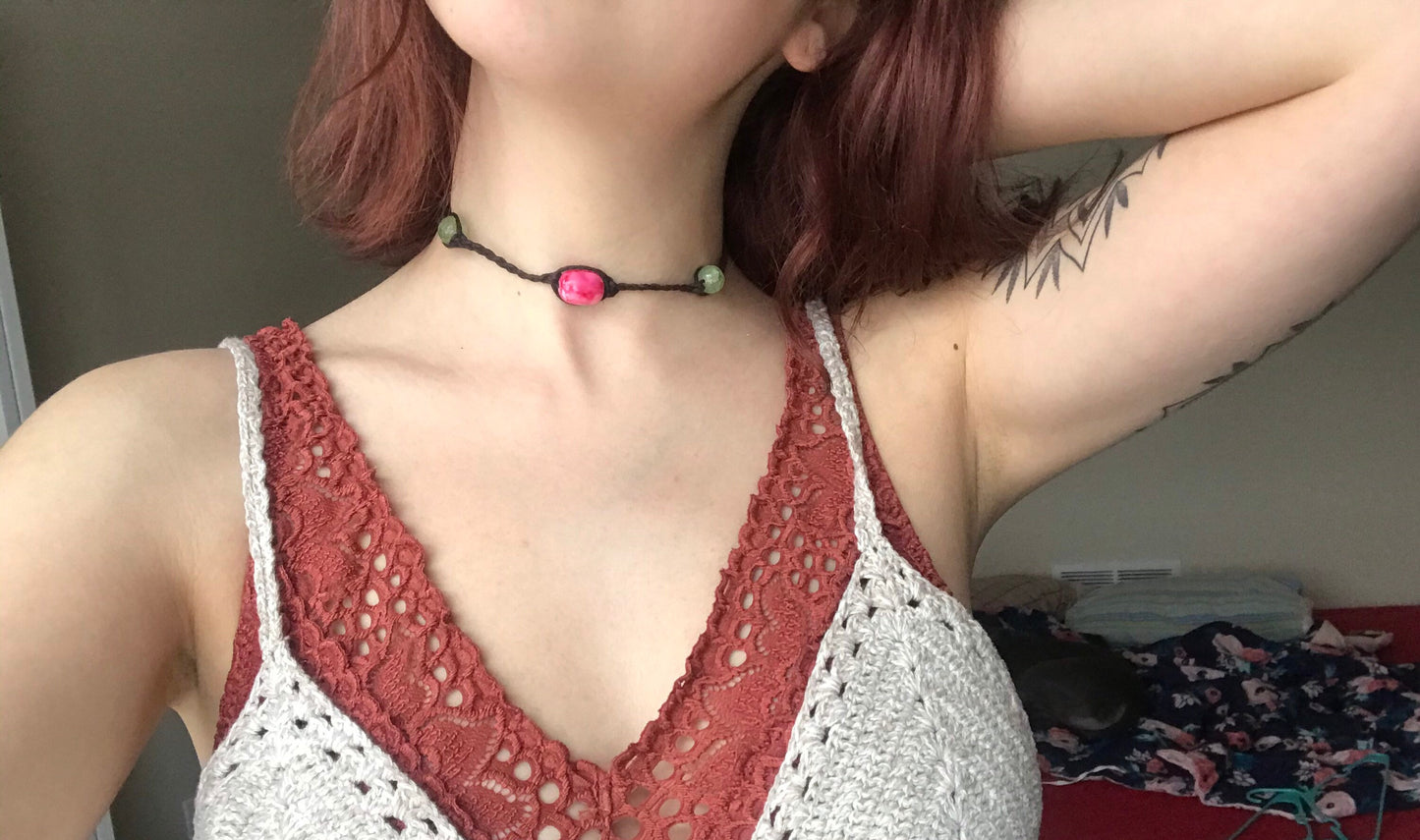 Zentron and Aventurine Crystal Choker