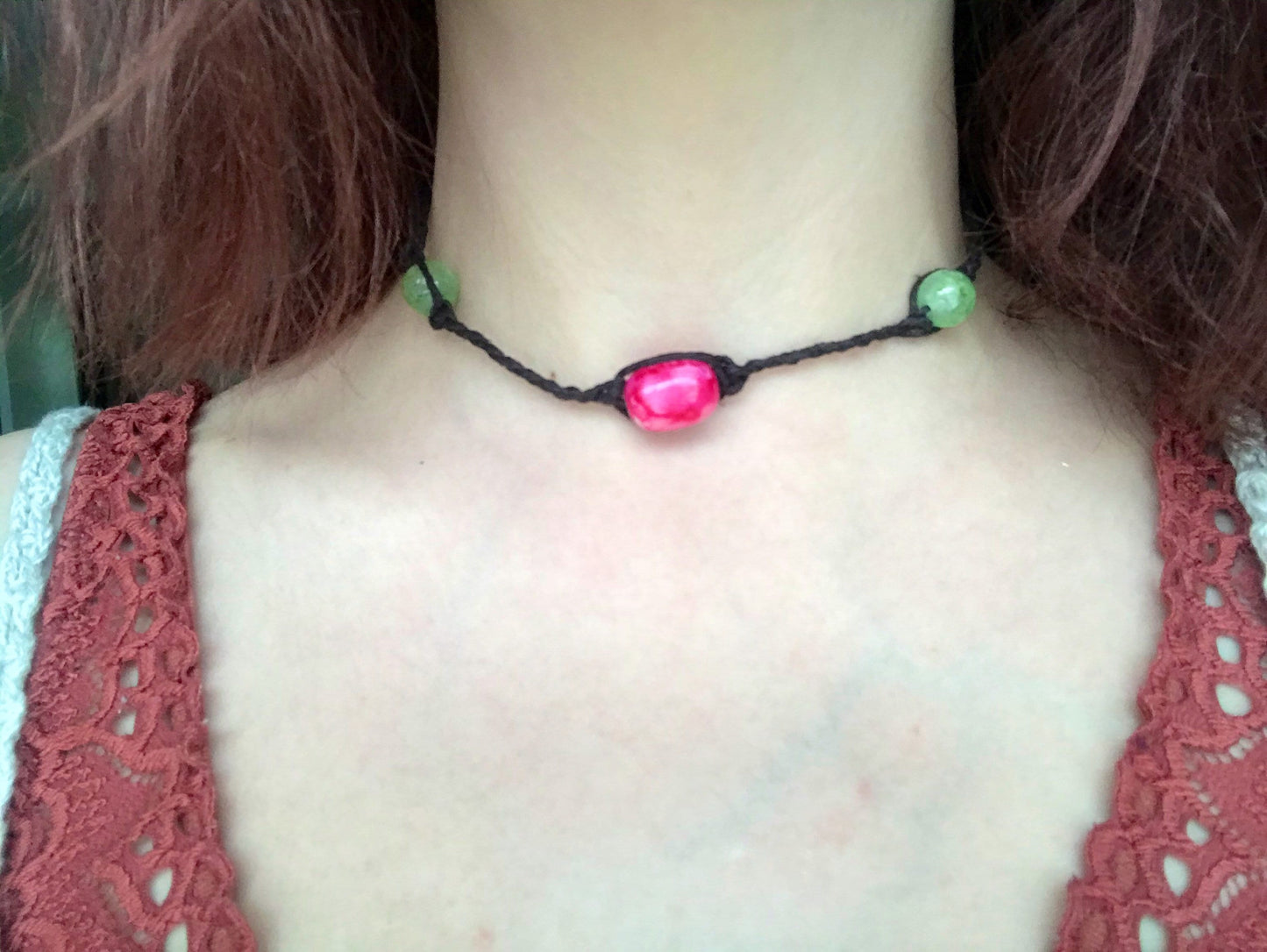 Zentron and Aventurine Crystal Choker