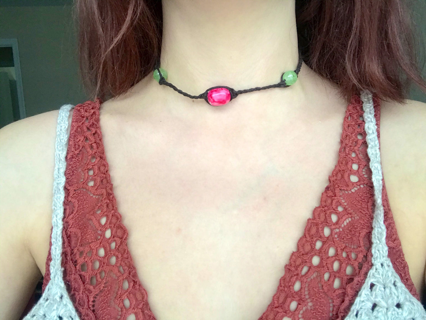 Zentron and Aventurine Crystal Choker