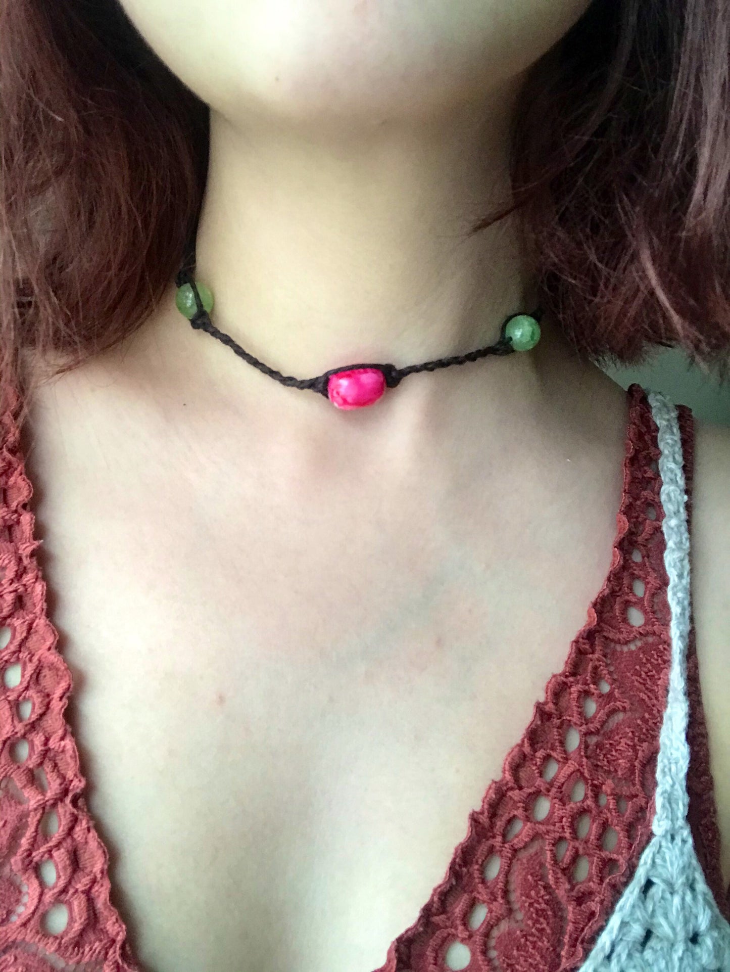 Zentron and Aventurine Crystal Choker