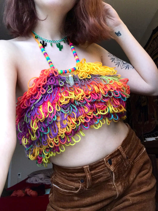 Shaggy Festival Crochet Crop Top