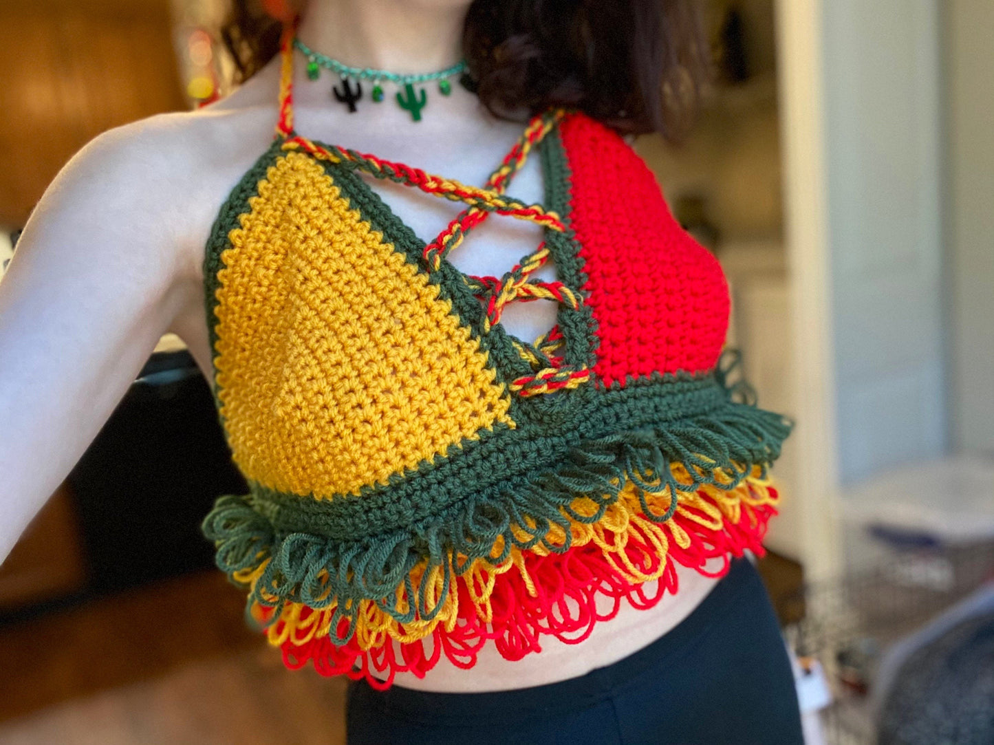 Rasta 4/20 Babe Crochet Top