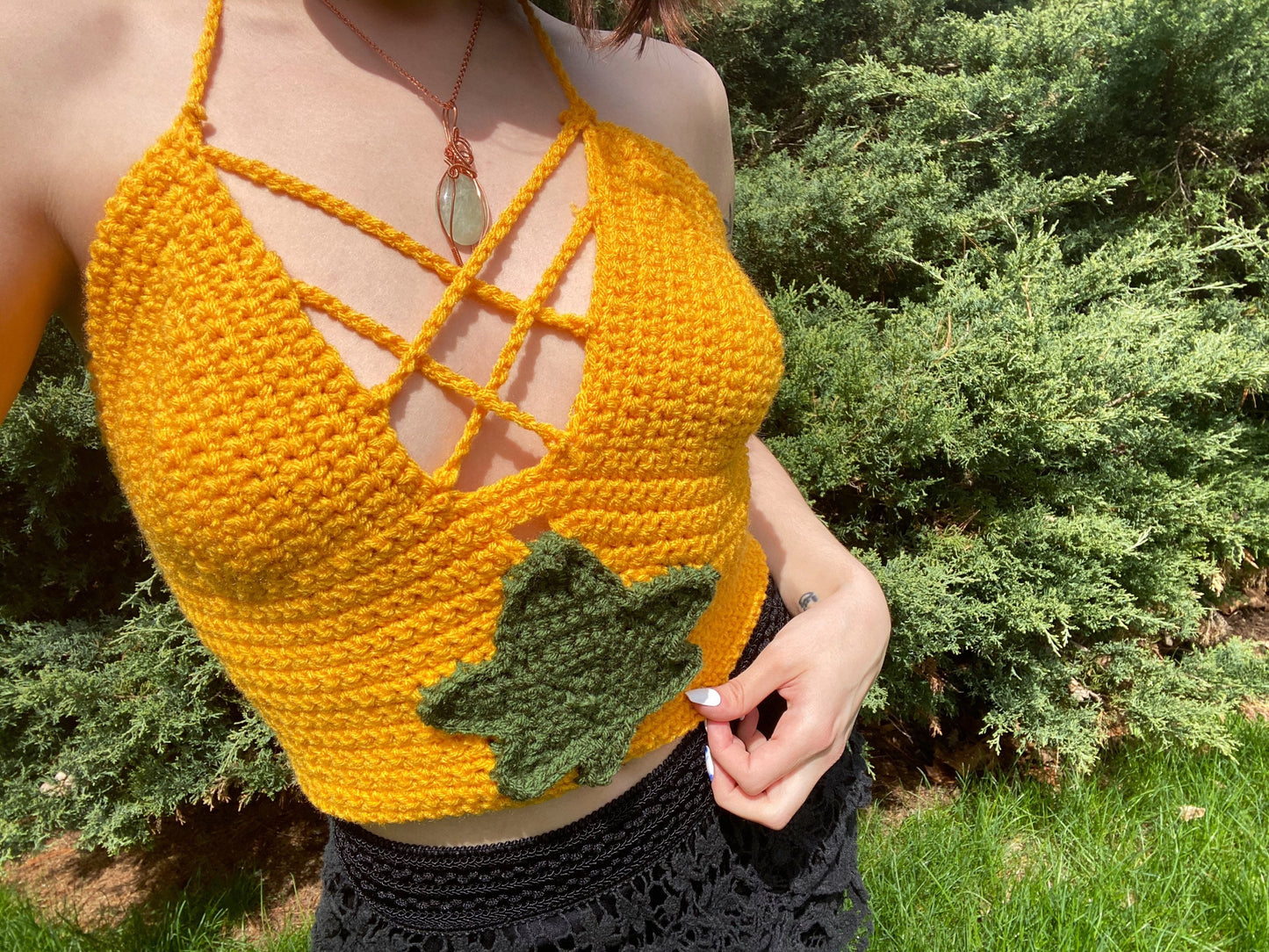 Pineapple Express Pot Leaf Crochet Top