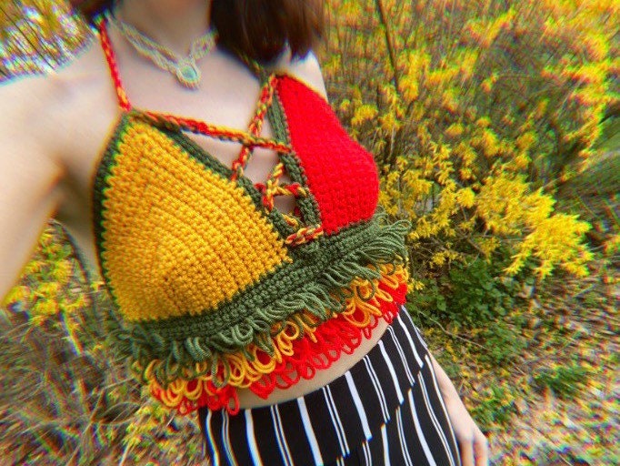 Rasta 4/20 Babe Crochet Top