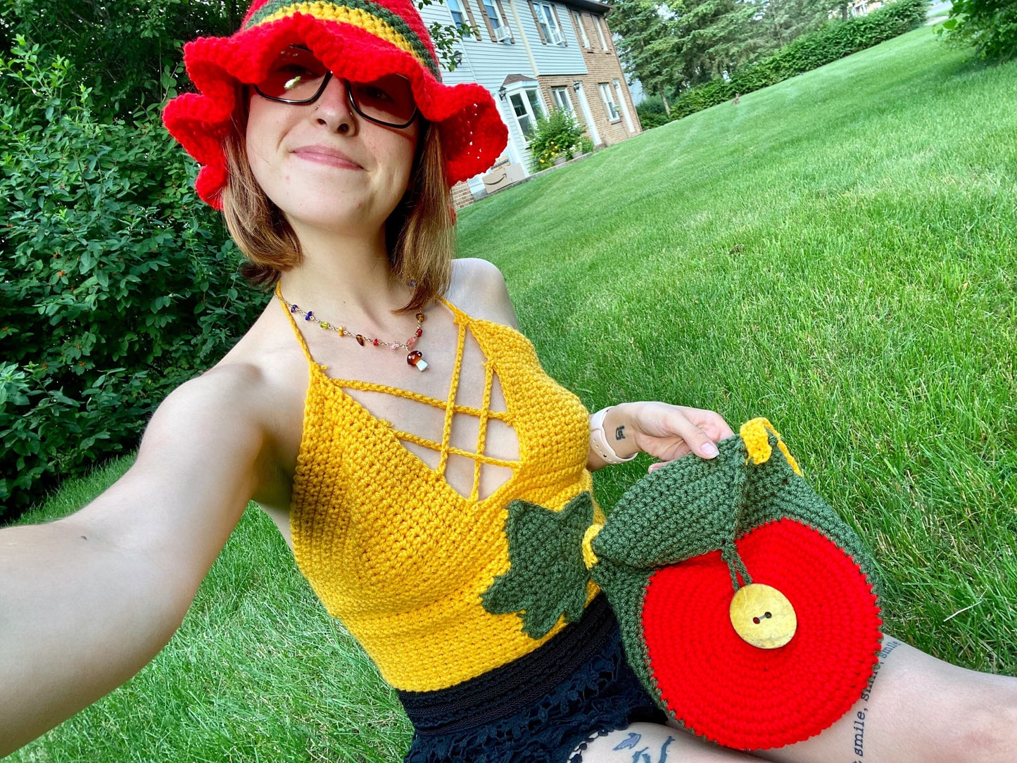 One Love Striped Frilly Sun Hat