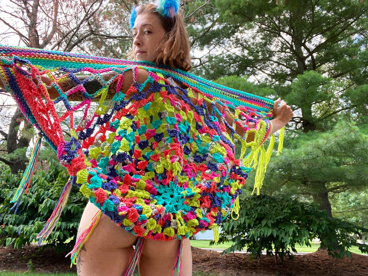 Candy Brain Crochet Shawl